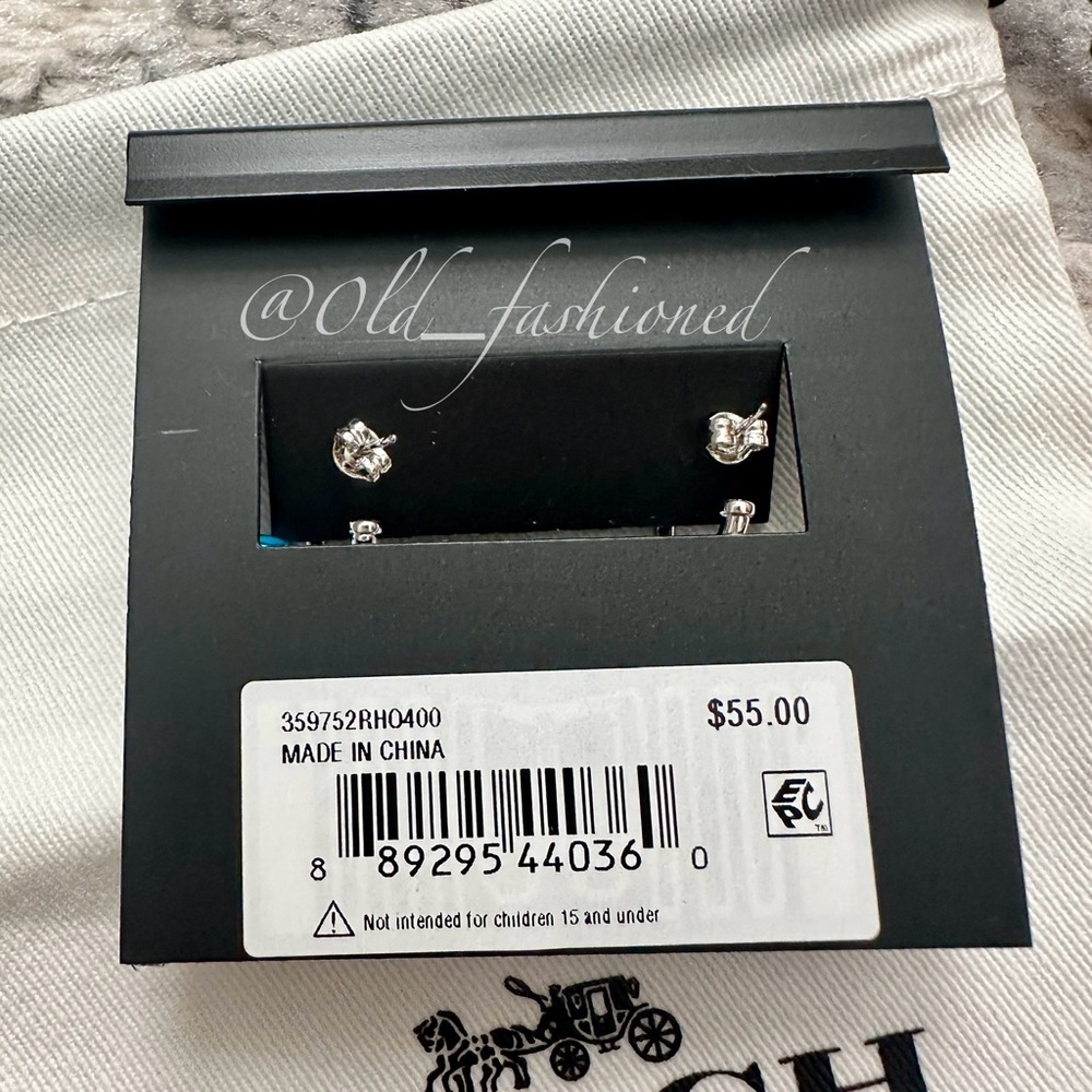 COACH Hanging C Huggie Earrings - Picture 5 of 7